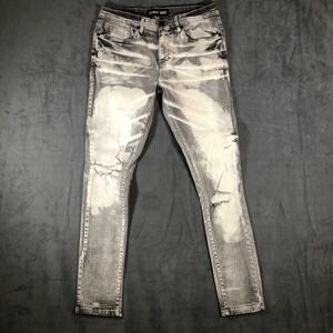 Boys Legendary Status Slim Distressed Jeans Size 18 Gray Bleached Preowned